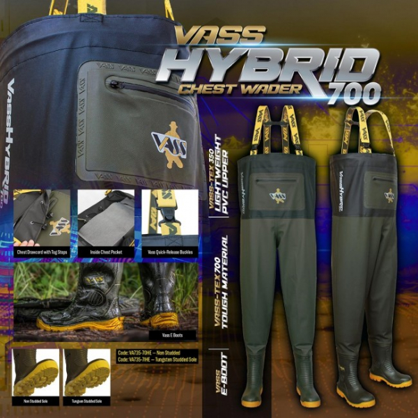 Prsačky - Vass Hybrid 700 Chest Fishing Wader 
