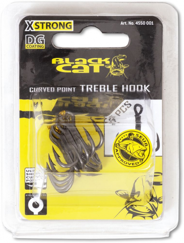 Hármas horog - BLACK CAT CURVED POINT TREBLE HOOK