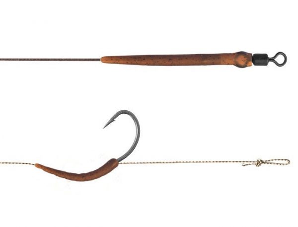 Kötött horog Delphin THE END Boilie rig 20cm / 25lbs - 2db