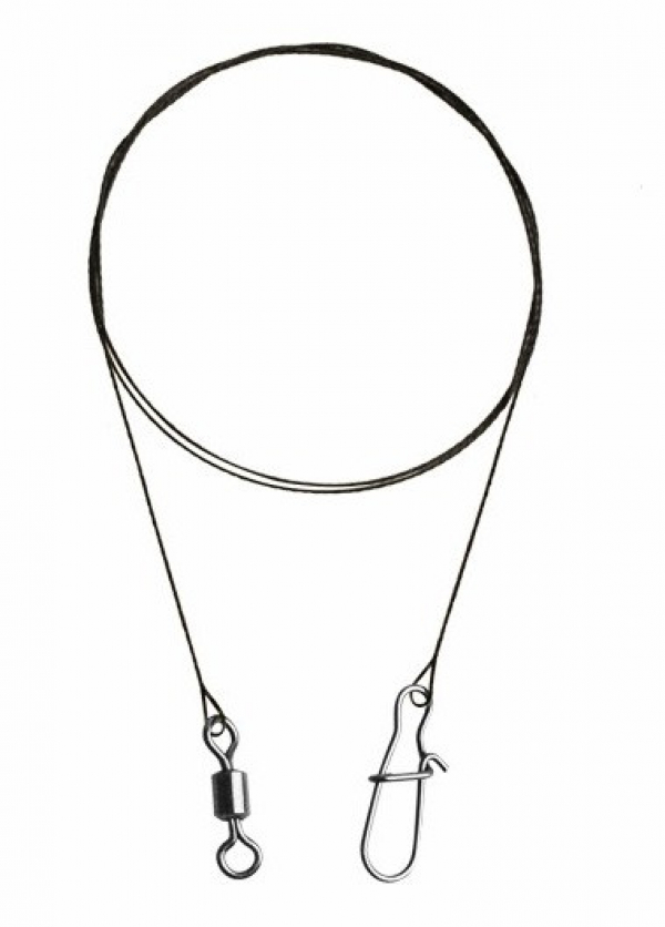 Wolfrámové lanko Delphin BOMB! s obratlíkom a karabínou 9kg / 30cm