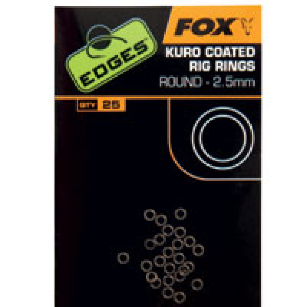 Horog gyűrű - Fox EDGES™ Kuro Coated Rig Rings