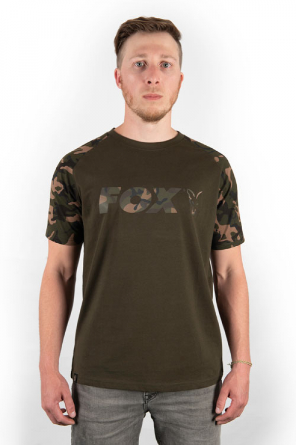 Tričko - Fox Camo/Khaki Chest Print T-Shirt