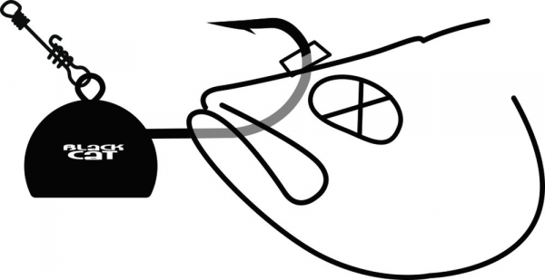 Jig horog - 160G black BLACK CAT FIRE-BALL 1pcs