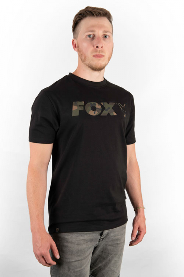 Tričko - Fox Black/Camo Chest Print T-Shirt