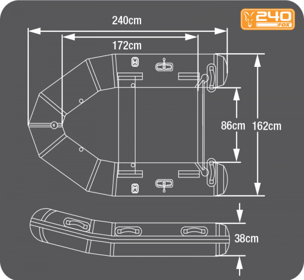 Gumicsónak Fox 2.4m Inflable Boat Green