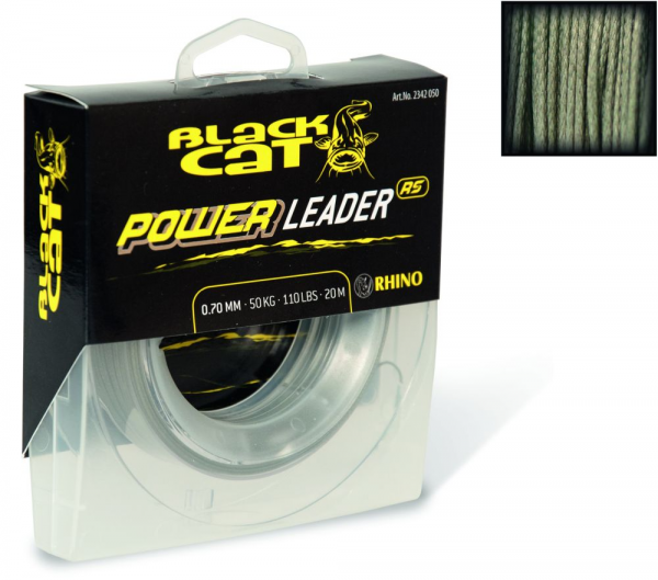 Előke zsinór - Ø0,70MM BLACK CAT POWER LEADER 20M 50KG,110LBS