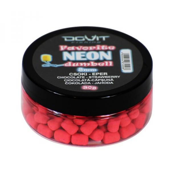 Ballanszírozott csali - Dovit Favorite dumbell Neon 8mm - Csoki-eper