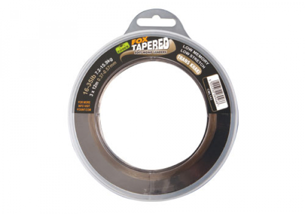 Fox EDGES™ Soft Tapered Leader - 16-35lb 0.37 - 0.57 Trans Khaki