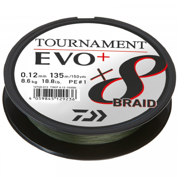 Šnúra - DAIWA TOURNAMENT X8 BRAID EVO+ DARK GREEN 135 m