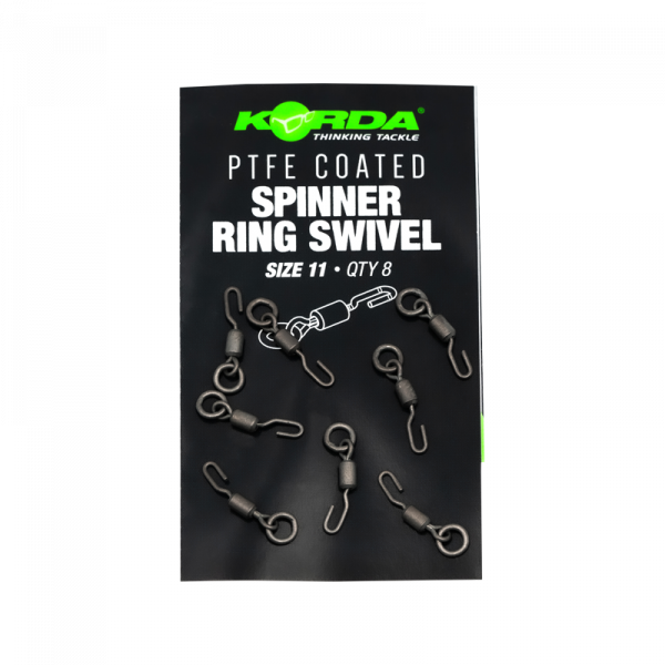 Ronnie Rig forgókapocs karikával - Korda PTFE Spinner Ring Swivels Size 11 (8pcs)