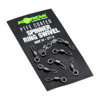 Ronnie Rig forgókapocs karikával - Korda PTFE Spinner Ring Swivels Size 11 (8pcs)