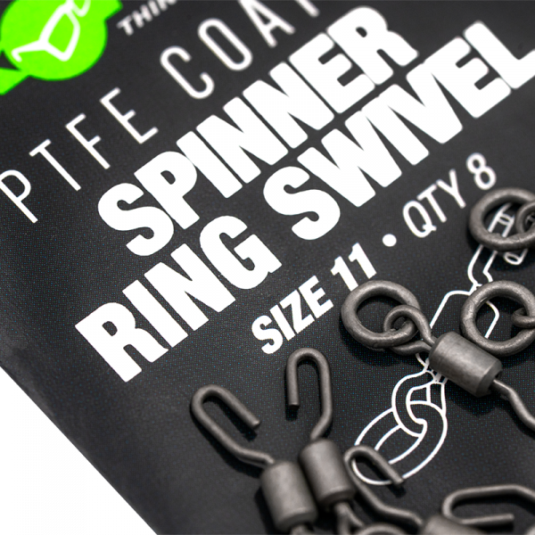 Ronnie Rig forgókapocs karikával - Korda PTFE Spinner Ring Swivels Size 11 (8pcs)