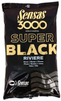 Krmení Sensas 3000 Super Black (Řeka-černý) 1kg