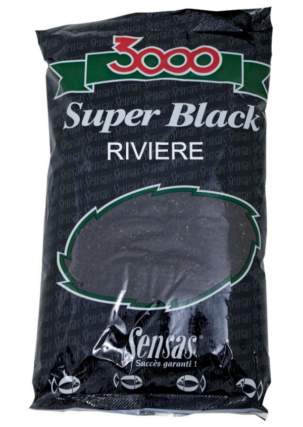 Krmení Sensas 3000 Super Black (Řeka-černý) 1kg