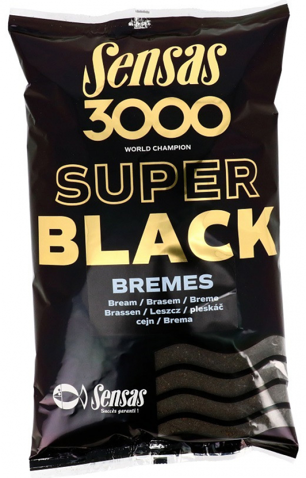 Krmení Sensas 3000 Super Black Bremes 1kg