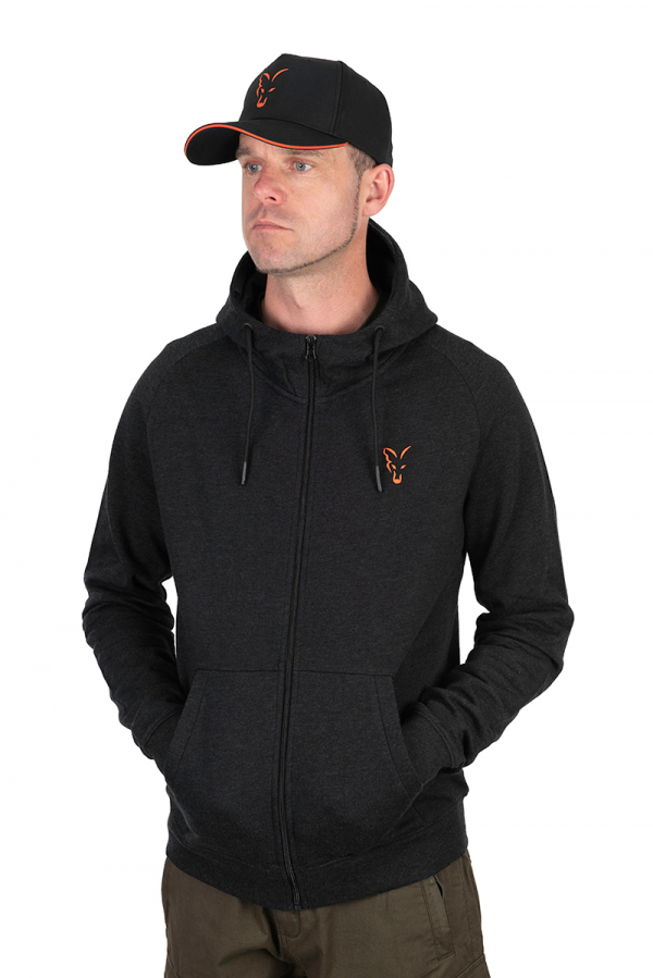 FOX COLLECTION LW HOODY BLACK & ORANGE