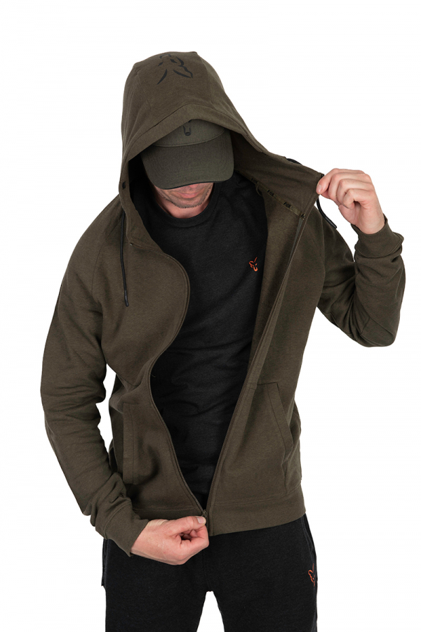 FOX COLLECTION LW HOODY GREEN & BLACK