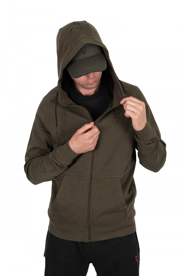 FOX COLLECTION LW HOODY GREEN & BLACK