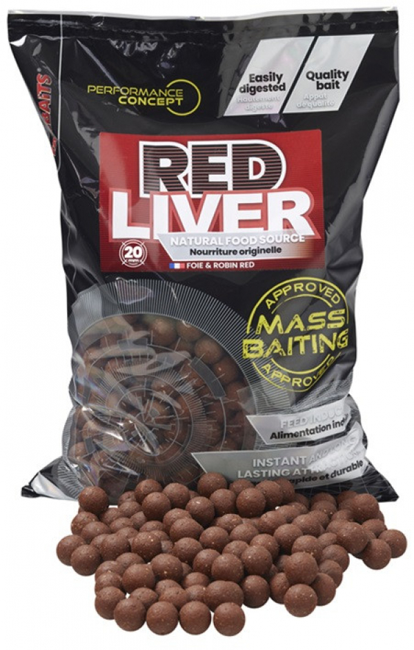 Starbaits Mass Baiting Boilies Red Liver 3kg