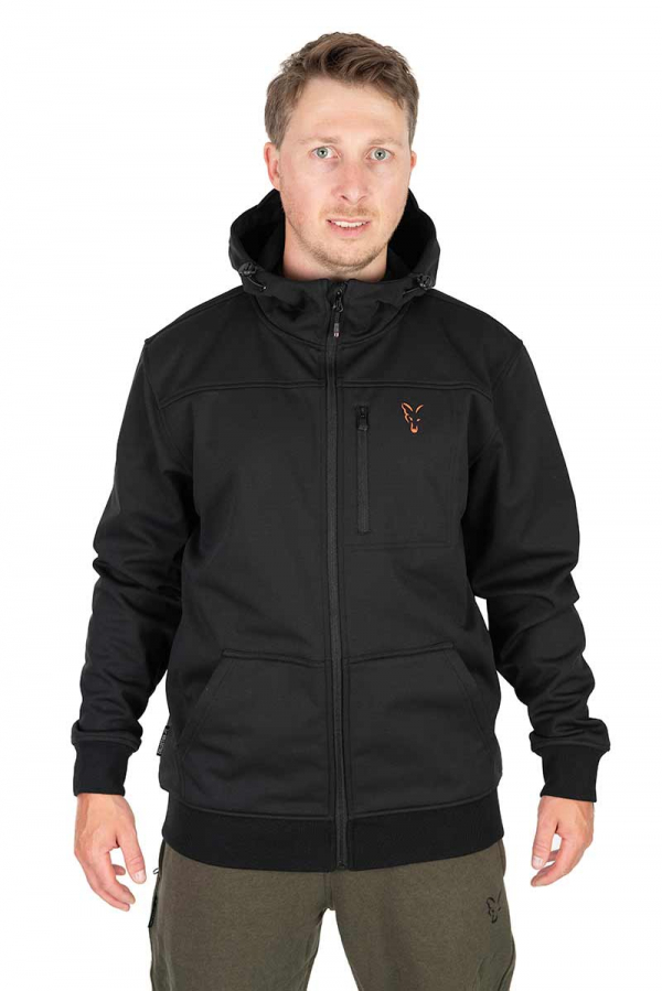 Kabát Fox Collection Soft Shell Jacket Black & Orange