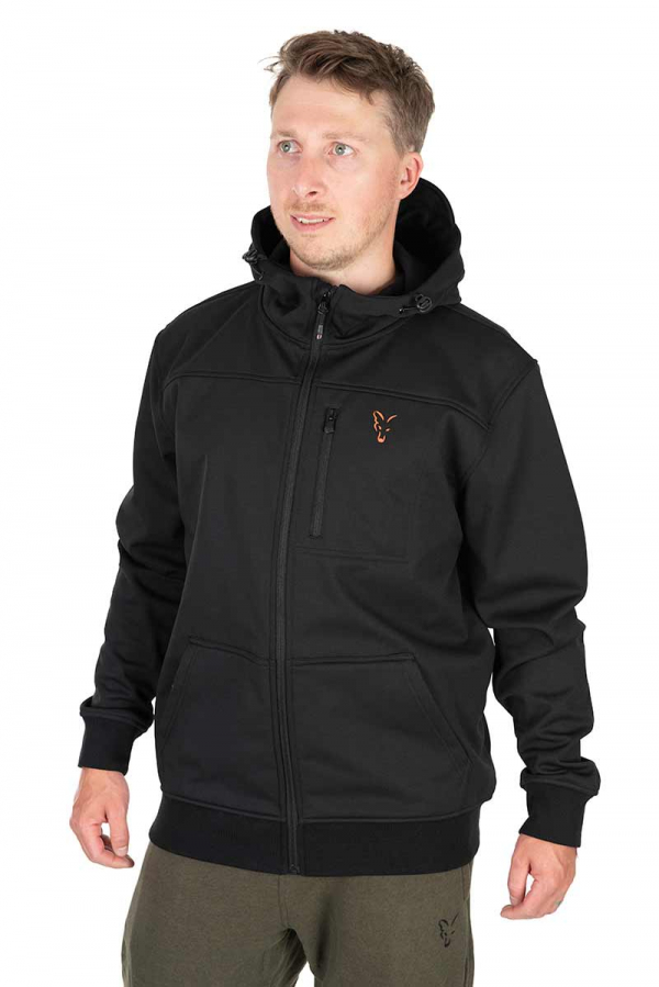 Kabát Fox Collection Soft Shell Jacket Black & Orange