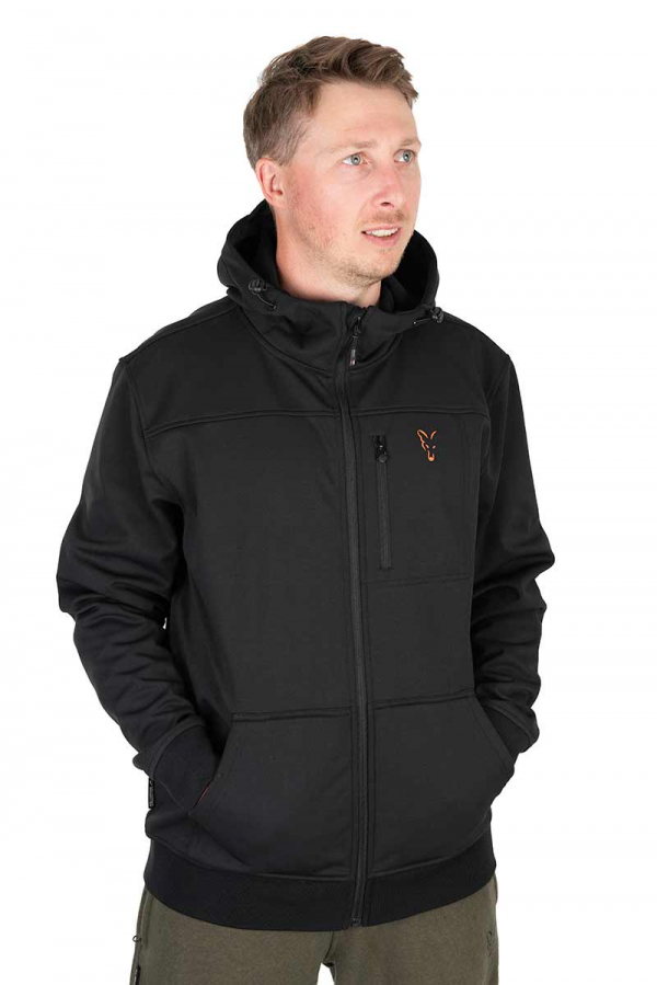 Kabát Fox Collection Soft Shell Jacket Black & Orange