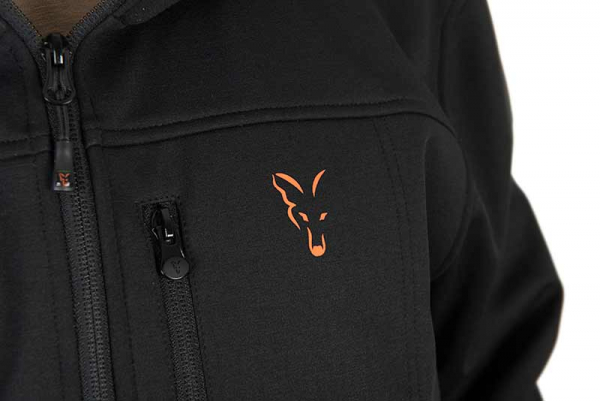 Kabát Fox Collection Soft Shell Jacket Black & Orange
