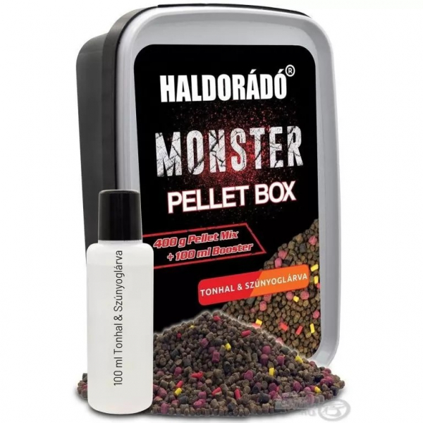 HALDORÁDÓ MONSTER Pellet Box Tonhal & Szúnyoglárva - tuňák & patentka