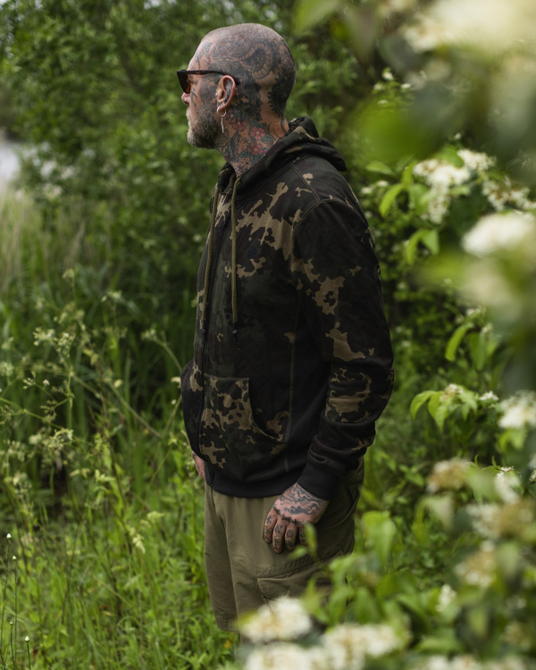 Mikina - Korda Zip Hoodie Dark Kamo