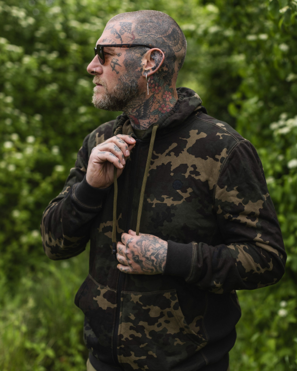 Mikina - Korda Zip Hoodie Dark Kamo