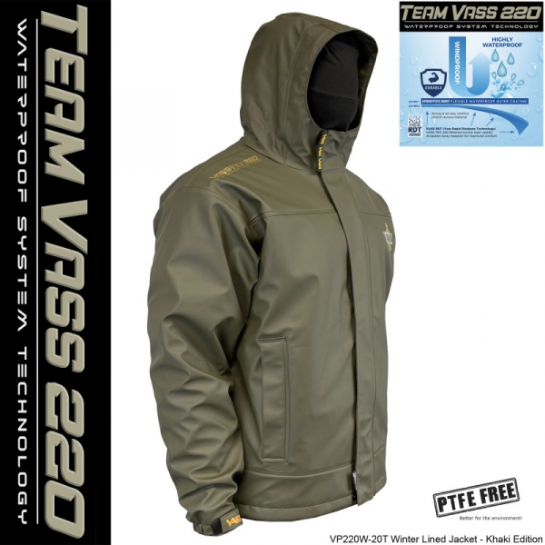 Team Vass 220 Winter Lined Jacket - Waterproof - Khaki Edition