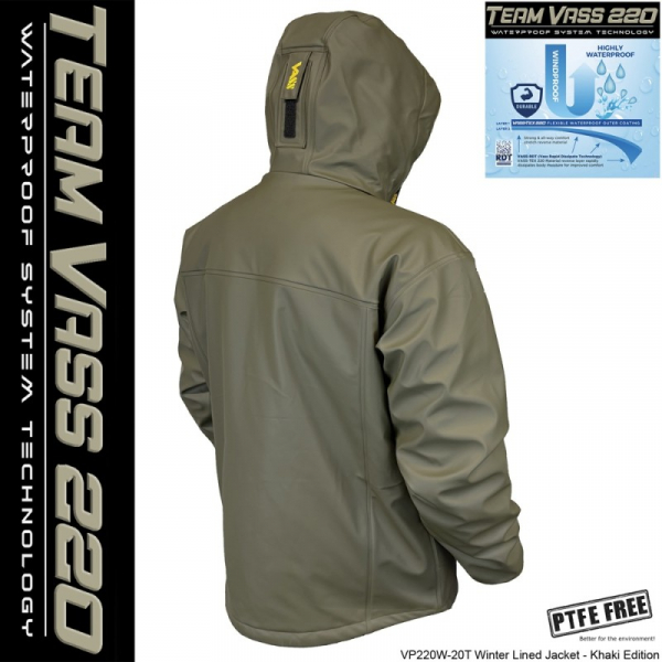 Team Vass 220 Winter Lined Jacket - Waterproof - Khaki Edition
