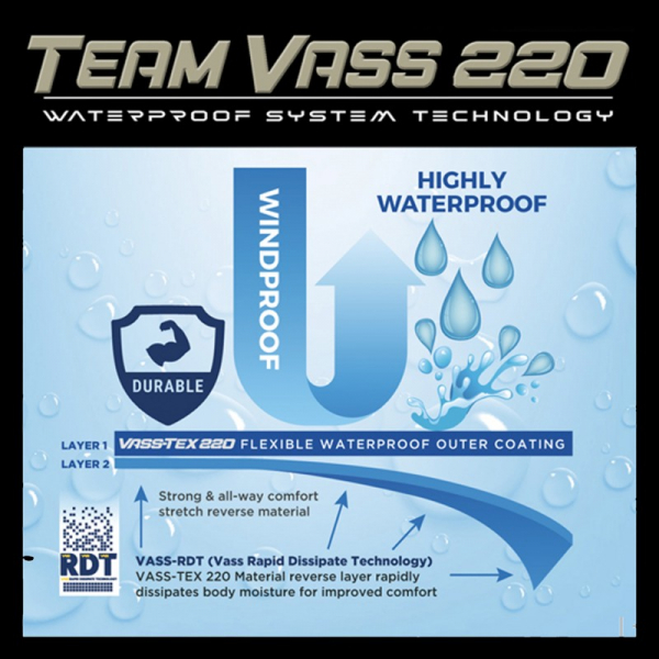 Team Vass 220 Unlined Bib & Brace - Waterproof - Khaki Edition