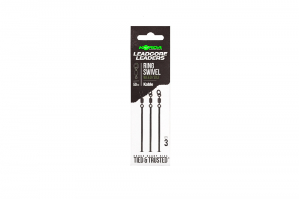 Korda Kable Leadcore Leader Ring Swivel Weed 50cm