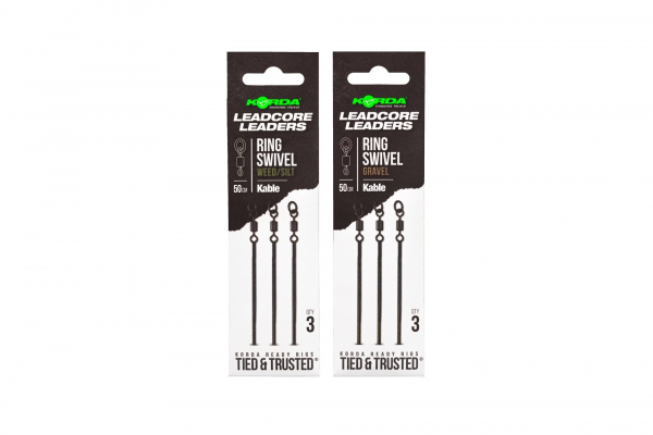 Korda Kable Leadcore Leader Ring Swivel Weed 50cm