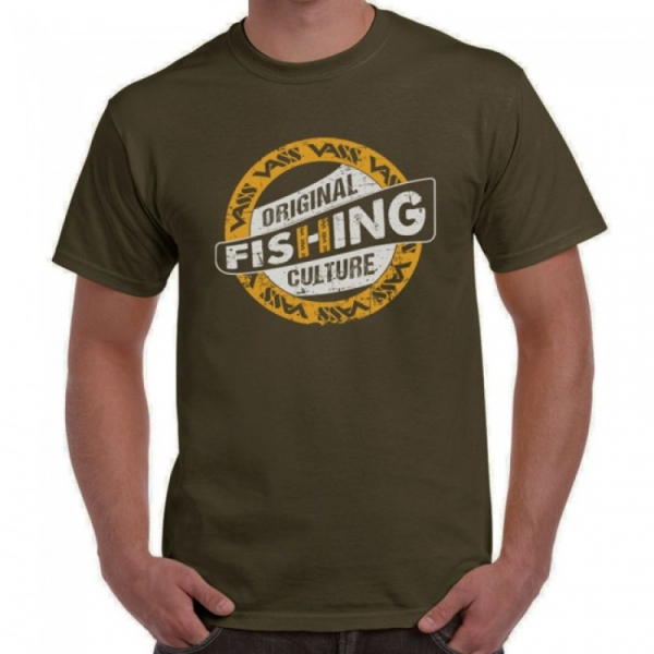 Vass Fishing Culture Printed T-Shirt - Khaki
