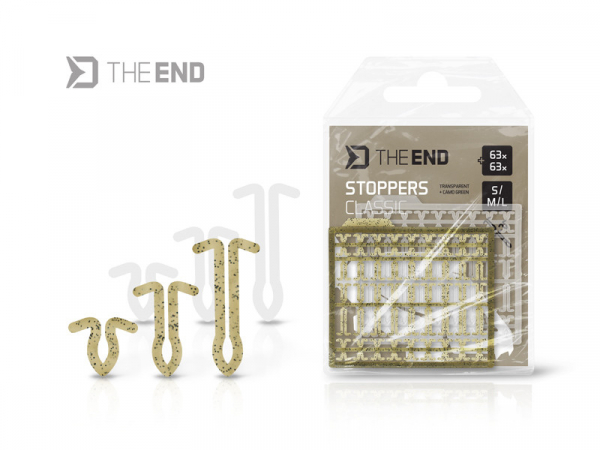 Mix zarážky na boilies Delphin CLASSIC / 126 ks S,M,L/transparent+camo green