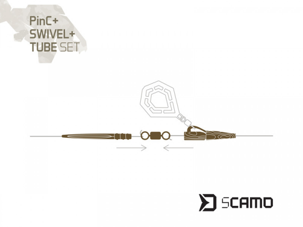 Set Delphin sCAMO PinC + Swivel + Tube / 5 setů