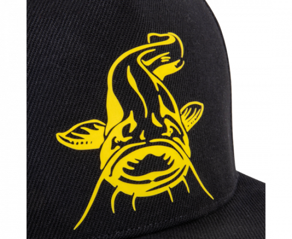 BLACK CAT Black Flat Peak Cap