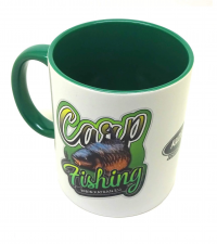 KATRAN Branded Mug – biely so zeleným uškom