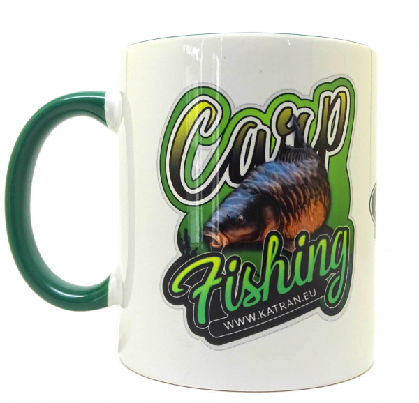 KATRAN Branded Mug – biely so zeleným uškom