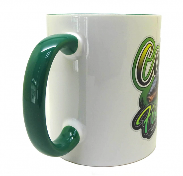 KATRAN Branded Mug – biely so zeleným uškom